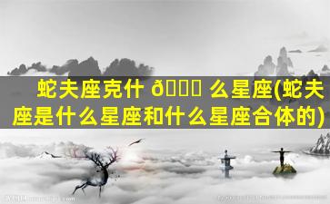 蛇夫座克什 🐘 么星座(蛇夫座是什么星座和什么星座合体的)